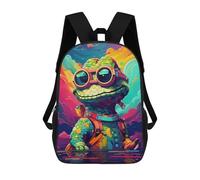 sinyumoney Colorful Lizard Adventure 3D Printed 17inch Kids School Bag Rucksacks Children's School Fashion Casual Back Pack High Capacity Travel Book Bags