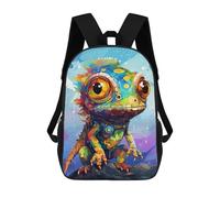 sinyumoney Colorful Lizard Art Print-1 School Backpack 3D Printed Children's 17inch Backpacks Bag Bookbag for Kids Boy Girl Book Bags Kids School Bag Travel Rucksacks