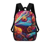 sinyumoney Colorful Lizard Artwork Kids Backpack, Backpack School Bag, Backpacks Kids School 3D Printed School Bags for Elementary And Middle School Students Teens Birthday Gift 17inch