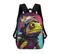 sinyumoney Colorful Lizard Astronaut Art Print-1 Backpack School Bag Computer Rucksack for School/Work/Travel for Camping Outdoor Adventures And Daily Travel 17inch