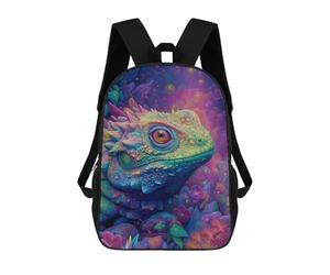 sinyumoney Colorful Lizard Fantasy Artwork Backpack School Lightweight Airport College Students Back Pack for Girl, Teen Girls 17inch