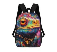 sinyumoney Colorful Lizard Portrait Backpack School Bag Large School Backpack for Boys for Camping Outdoor Adventures And Daily Travel 17inch