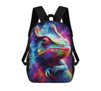 sinyumoney Colorful Lizard Portrait Backpack School Bag Secondary Causal Travel High School Bags for Campus Outdoor Travel Sports 17inch