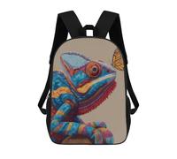 sinyumoney Colorful Lizard with Butterfly Children's Backpacks School Backpack 3D Printed for Kids Travel Rucksacks Book Bags Kids 17inch School Bag