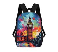 sinyumoney Colorful London Skyline Backpack School Bag Lightweight Casual Daypack School Backpacks for Teenage Girls Boys Women Men 17inch