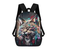 sinyumoney Colorful Lynx Portrait Kids Backpacks Children Bag,Anime Bag,Large Capacity Kids Backpack, 3D Printed Children's,Student Schoolbag,Kids Boys Girls School Bag 17inch