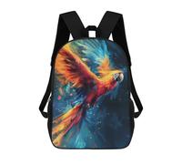 sinyumoney Colorful Macaw Art Print Backpack School Bag Lightweight Casual Daypack School Backpacks for Teenage Girls Boys Women Men 17inch