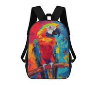 sinyumoney Colorful Macaw Painting Backpack School Bag Water Resistant Travel Backpack Computer Bag for Girls Boys Teenage 17inch