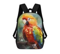 sinyumoney Colorful Macaw Parrot Art 3D Printed 17inch Kids School Bag Rucksacks Children's School Fashion Casual Back Pack High Capacity Travel Book Bags
