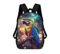 sinyumoney Colorful Macaw Parrot Art Print Children's Backpacks School Backpack 3D Printed for Kids Travel Rucksacks Book Bags Kids 17inch School Bag
