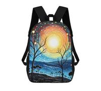 sinyumoney Colorful Magic 3D Printed Kids Backpacks Boys Fashion School Bag Travel Backpacks School Bags for Boys Elementary School Students 17inch