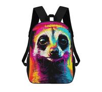 sinyumoney Colorful Meerkat Art Print Rucksack Fashion Stationery Backpack Waterproof Casual Daypacks for Boys/Girls/Teenagers 17inch