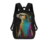 sinyumoney Colorful Meerkat Art Print School Backpack Water Resistant Travel Backpack Computer Bag for Men, Women & Teenage Boys 17inch