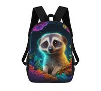 sinyumoney Colorful Meerkat Fantasy 3D Printed Children's School Backpack for Kids Travel Rucksacks Book Bags Kids School Bag 17inch
