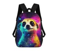 sinyumoney Colorful Meerkat in Space School Backpack Large Lightweight Casual Backpack for Girls Boys Teenage 17inch