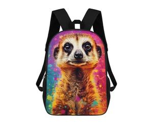 sinyumoney Colorful Meerkat Portrait -2 School Backpack Computer Rucksack for School/Work/Travel for School/Work/Travel 17inch