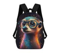 sinyumoney Colorful Meerkat with Glasses-3 Children's Backpacks School Backpack 3D Printed for Kids Travel Rucksacks Book Bags Kids 17inch School Bag