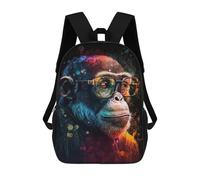 sinyumoney Colorful Monkey Art Print-1 Backpack School Bag Rucksack Casual Daypacks School Work Travel Bag for Teenage Girls Boys Women Men 17inch