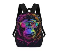 sinyumoney Colorful Monkey Art Print-4 School Backpack High Secondary School Bags Casual Backpack for Girl, Teen Girls 17inch
