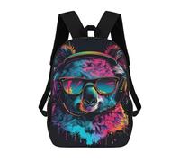 sinyumoney Colorful Monkey Headphones Sunglasses Art Print Rucksacks 3D Printed Children 17inch Backpacks Fashion Casual Daypack Travel Bags Outdoor Casual Daypack for Boy And Girl