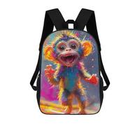 sinyumoney Colorful Monkey Painting Backpack School Bag Work Laptop Backpack Rucksack Bag for Boys/Girls/Teenagers 17inch