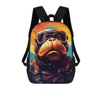sinyumoney Colorful Monkey Pilot Artwork Rucksack Business Laptop Rucksack Bag Unisex Casual Daypack for Girls Boys Teenage 17inch