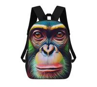 sinyumoney Colorful Monkey Portrait-1 Backpack for School 3D Printed Boys Girls School BagChildren Bookbag Travel Rucksack 17inch