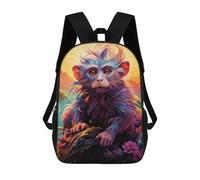 sinyumoney Colorful Monkey Portrait-15 School Bag 3D Printed Children's School Backpack Casual Fashion Travel Backpacks for Kids School Students 17inch