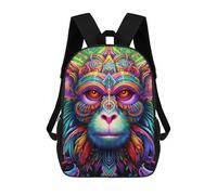 sinyumoney Colorful Monkey Portrait-17 Backpack School Rucksack Casual Daypacks School Work Travel Bag for Camping Outdoor Adventures And Daily Travel 17inch