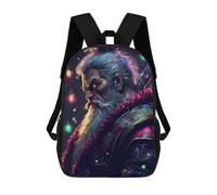 sinyumoney Colorful Monkey Portrait Backpack for School 3D Printed Boys Girls School BagChildren Bookbag Travel Rucksack 17inch