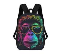 sinyumoney Colorful Monkey Sunglasses Art Print Backpack School Daypacks Business Backpack Water Resistant Bookbag for Boys/Girls/Teenagers 17inch