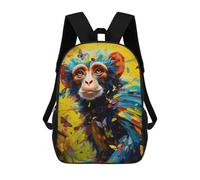 sinyumoney Colorful Monkey with Butterflies Backpack School Water Resistant Computer Rucksack for Men/Women 17inch