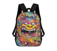 sinyumoney Colorful Monster Mash-Up Backpack School Water Resistant Computer Rucksack for Men/Women 17inch