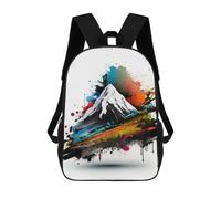 sinyumoney Colorful Mountain Abstract Art Backpack School Rucksack Casual Daypacks School Work Travel Bag for Girl, Teen Girls 17inch