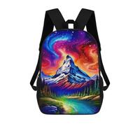 sinyumoney Colorful Mountain Dreamscape Rucksack Lightweight Casual Daypack School Backpacks for School/Work/Travel 17inch