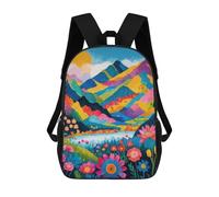 sinyumoney Colorful Mountain Landscape Painting School Backpack Large Lightweight Casual Backpack for Boys/Girls/Teenagers 17inch