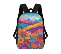 sinyumoney Colorful Mountain Landscape School Backpack Business Durable Laptop Bag for Camping Outdoor Adventures And Daily Travel 17inch