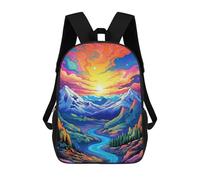 sinyumoney Colorful Mountain Sunset Landscape-3 Backpack School Bag Computer Rucksack for School/Work/Travel for Camping Outdoor Adventures And Daily Travel 17inch