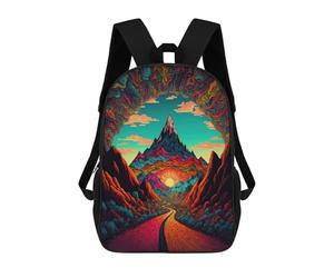 sinyumoney Colorful Mountain Sunset Path -1 Backpacks Kids School Backpack School Bag 3D Printed School Bag for Boys Elementary And Middle School Students 17inch