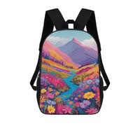 sinyumoney Colorful Mountain Valley Scene Kids Backpack, Backpack School Bag, Backpacks Kids School 3D Printed School Bags for Elementary And Middle School Students Teens Birthday Gift 17inch