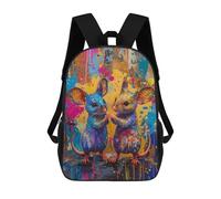 sinyumoney Colorful Mouse Art Print-2 Backpack School Water Resistant Travel Backpack Computer Bag - Perfect for Travel, Work And Daily Use 17inch