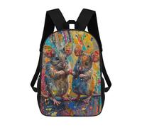 sinyumoney Colorful Mouse Art Print-5 Backpacks 3D Printed 17inch Kids School Backpack Outdoor Casual Daypack Casual Travel Bags for Middle School Students