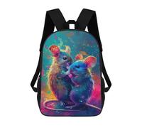 sinyumoney Colorful Mouse Artwork Children's Backpacks School Backpack 3D Printed for Kids Travel Rucksacks Book Bags Kids 17inch School Bag