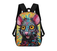 sinyumoney Colorful Mouse Painting Backpack 3D Print Kids Bag Elementary Students Daypack Lightweight School Bag for Children Girls Boys Nursery Lunch Pack 17inch
