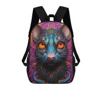 sinyumoney Colorful Mouse Portrait Backpack 3D Print Kids Bag Elementary Students Daypack Lightweight School Bag for Children Girls Boys Nursery Lunch Pack 17inch