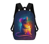 sinyumoney Colorful Mouse with Candle Backpack School Bag Lightweight Casual Daypack School Backpacks for School/Work/Travel 17inch