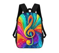 sinyumoney Colorful Music Note Art Backpack School Bag High Secondary School Bags Casual Backpack for Teenage Girls Boys Women Men 17inch