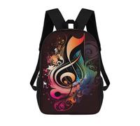 sinyumoney Colorful Music Note Art Print School Backpack Water Resistant School Bag Business Backpack for Men/Women 17inch