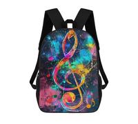 sinyumoney Colorful Music Notes Art Print-1 School Backpack Business Durable Laptop Bag for Camping Outdoor Adventures And Daily Travel 17inch