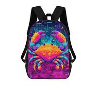 sinyumoney Colorful Musical Crab Art Print Backpack School Lightweight Airport College Students Back Pack for Girl, Teen Girls 17inch